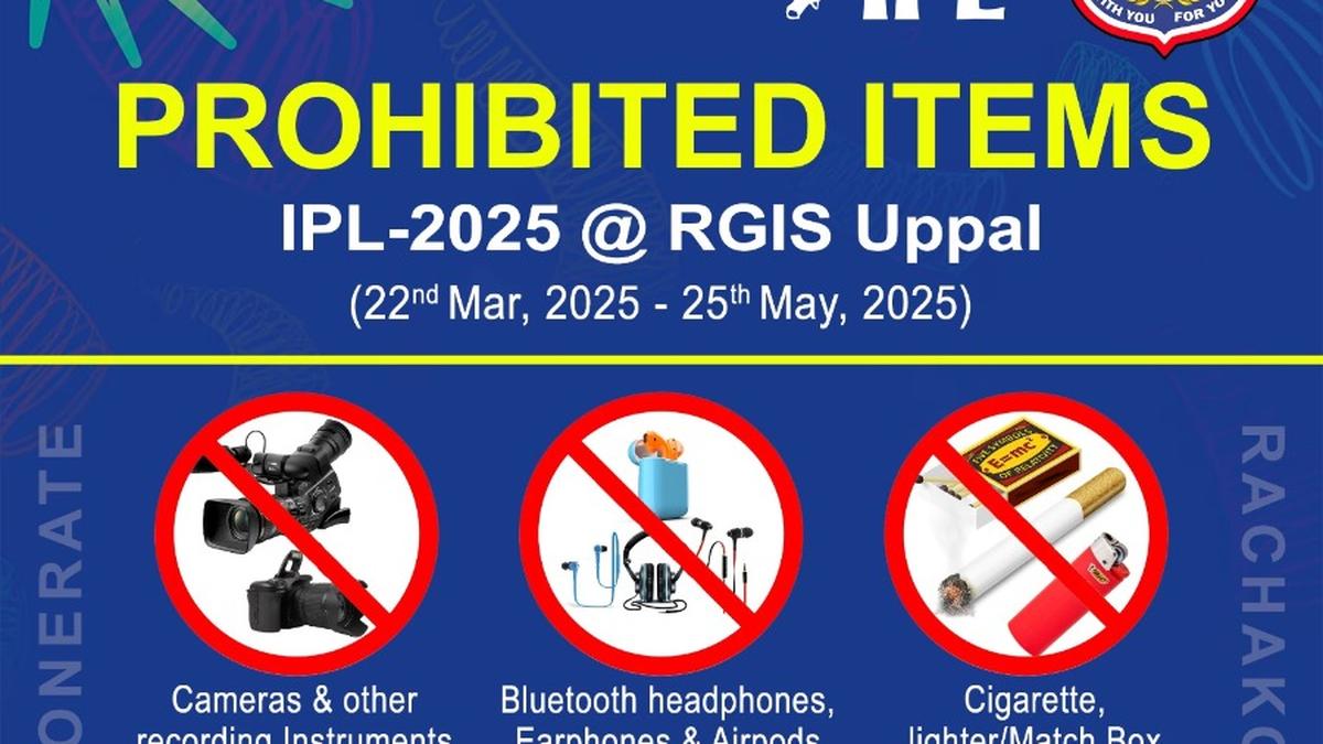 IPL 2025: Water bottles, selfie sticks among 12 items prohibited at Hyderabad stadium