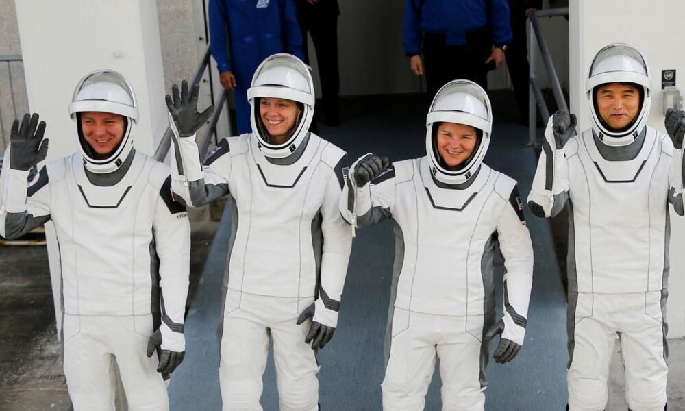 NASA’s Sunita Williams and Butch Wilmore welcome their newly arrived replacements to ISS