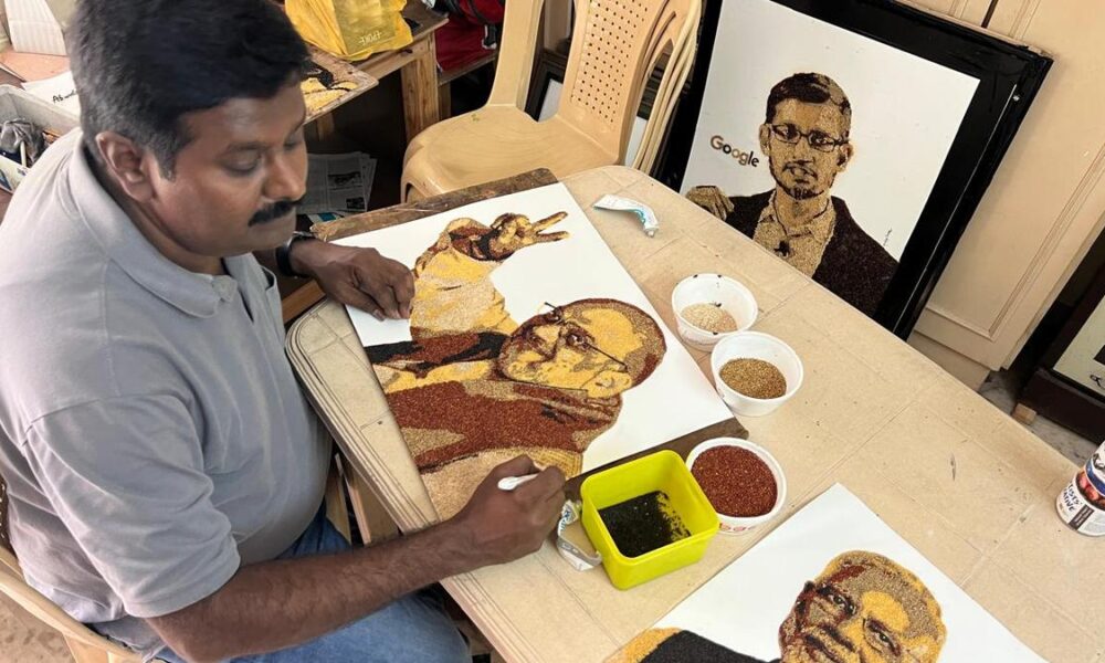 From millets to masterpieces: Visakhapatnam artist Moka Vijay Kumar bags international recognition