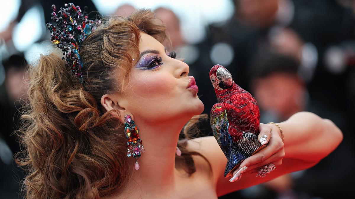 Cannes 2025: Urvashi Rautela grabs eyeballs with parrot clutch at Red Carpet