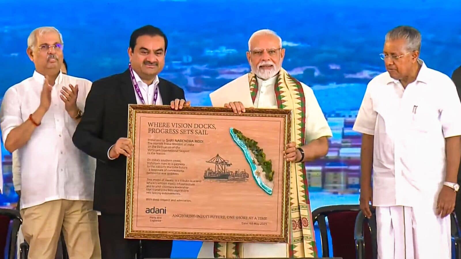 PM Modi inaugurates Vizhinjam seaport,  ₹8,867 crore project built by Adani Group in Kerala; here's what he said | Mint