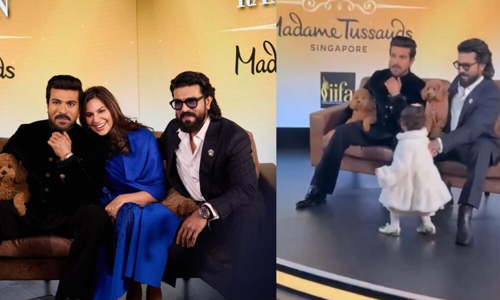 Ram Charan’s daughter Klin Kaara runs to his wax statue at Madame Tussauds, video goes viral