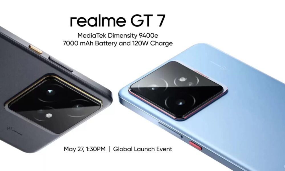 Realme GT 7 launching in India on May 27: 7,000mAh Battery, 120W charging, 120FPS gaming confirmed | Mint