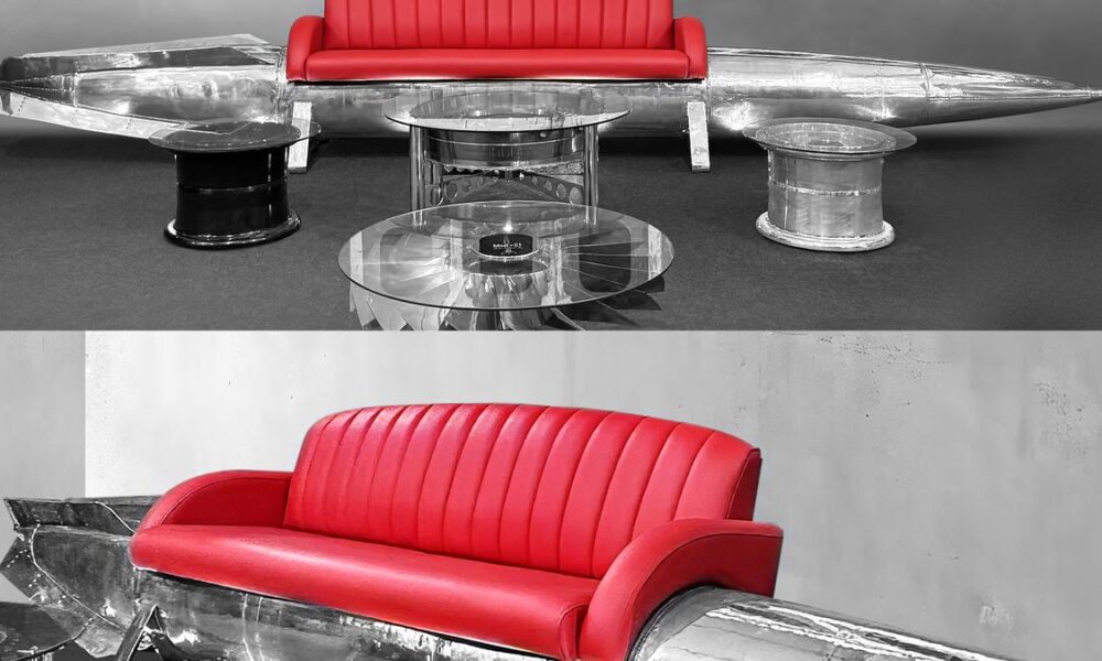 This aviation enthusiast creates wooden propellers and furniture made of aircraft parts