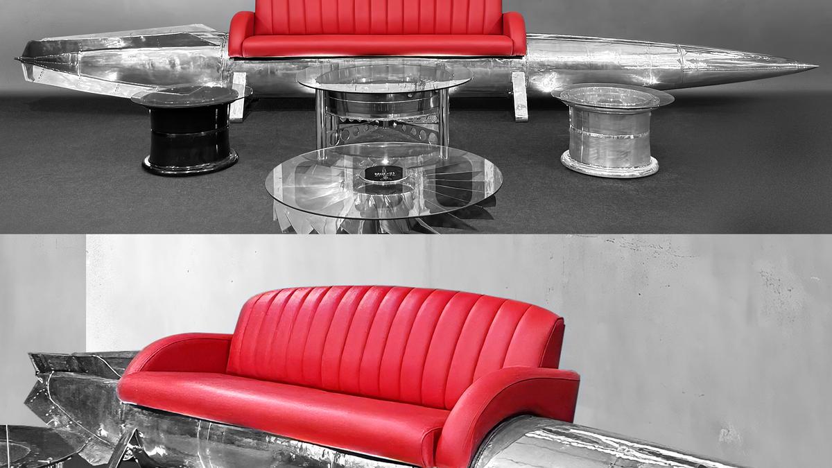 This aviation enthusiast creates wooden propellers and furniture made of aircraft parts