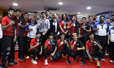 BFI felicitates medallists at World Boxing Cup