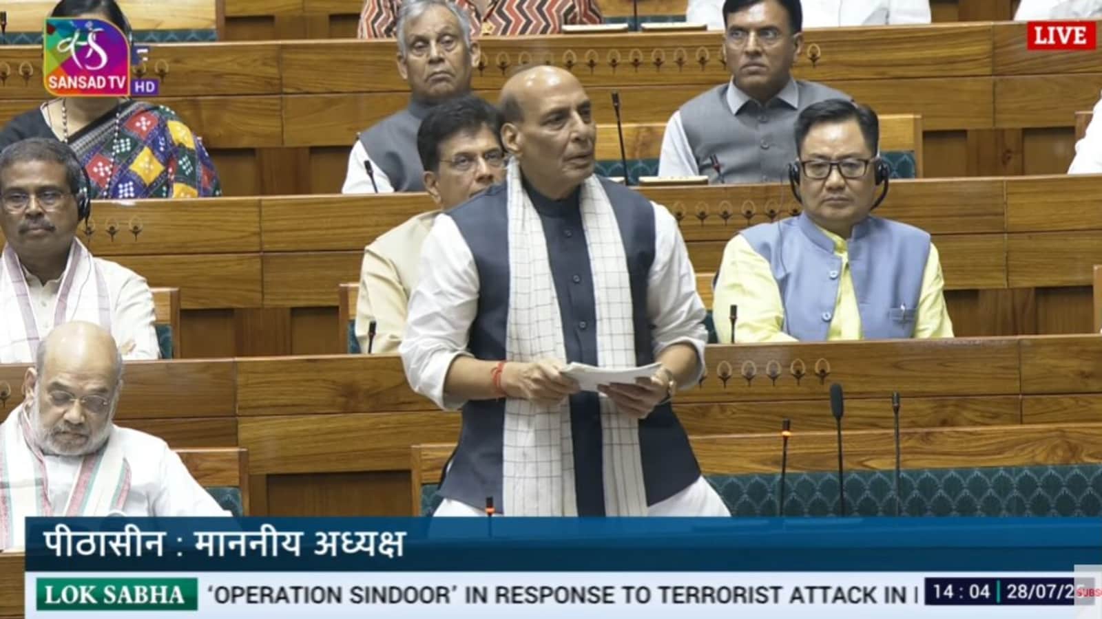 ‘Our actions neither provocative nor expansionist': Rajnath Singh on Op Sindoor in Lok Sabha - 'we halted because…' | Mint