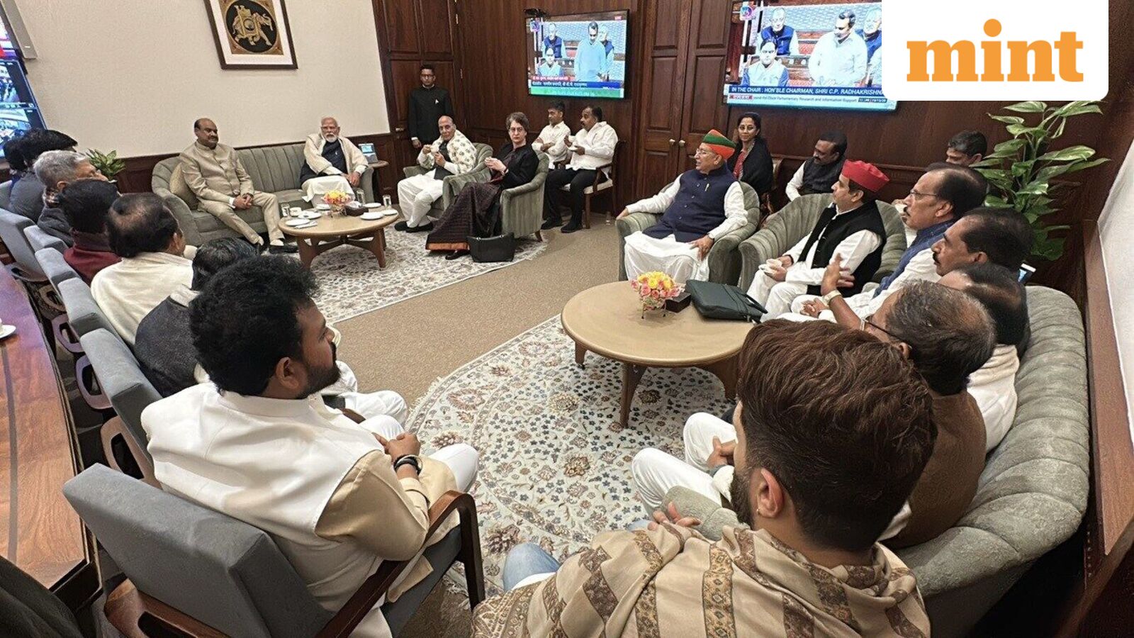 Rare bonhomie as Priyanka Gandhi attends 'Chai Pe Charcha' with PM Modi, Rajnath Singh | Mint