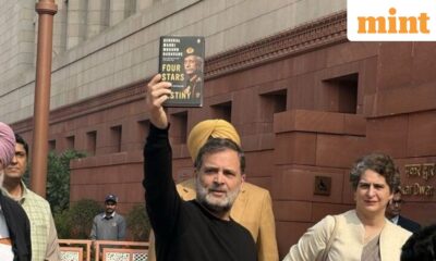 Rahul Gandhi displays copy of Naravane’s ‘unpublished’ memoir in Parliament premises: ‘Jo uchit samjho…’ | Watch | Mint
